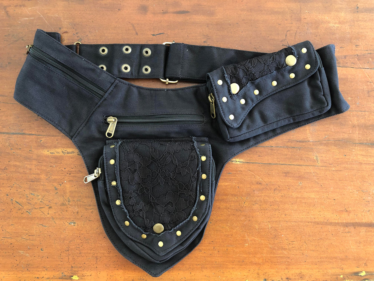 Lace Studded 2 Pocket Belt