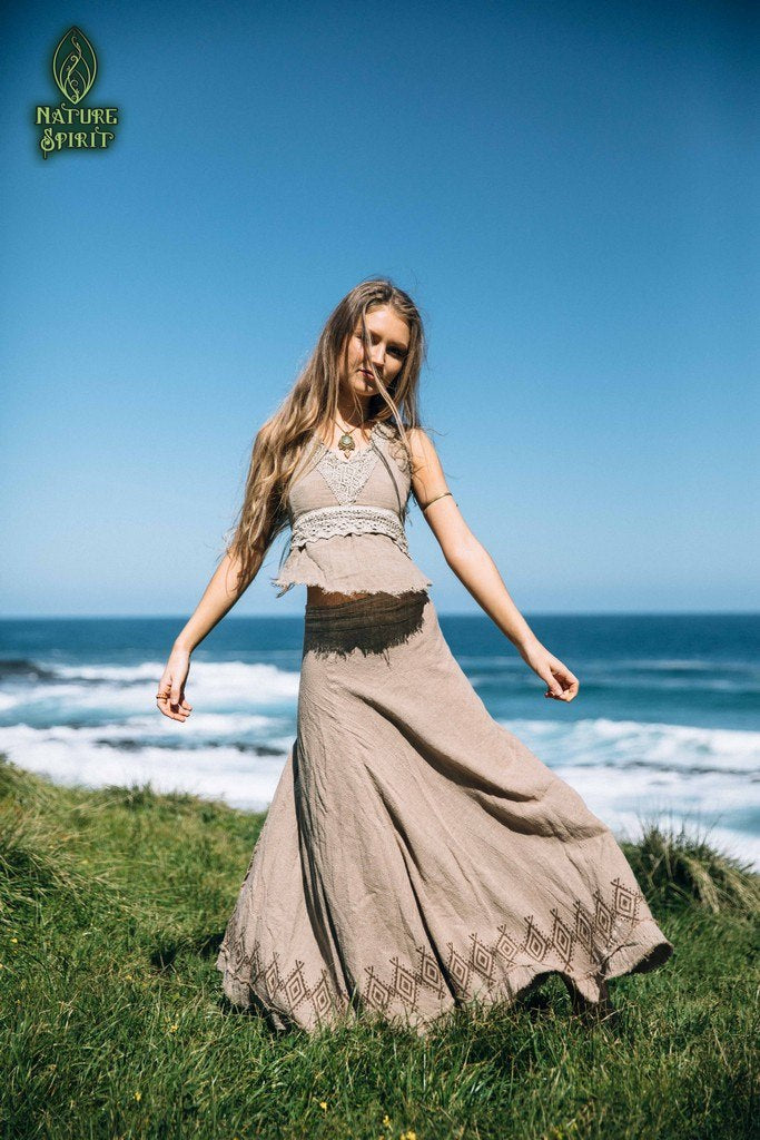 Hand Block Wrap Skirt