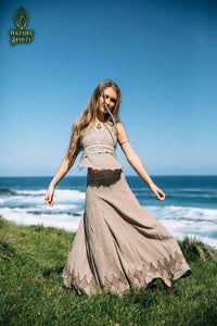 Hand Block Wrap Skirt