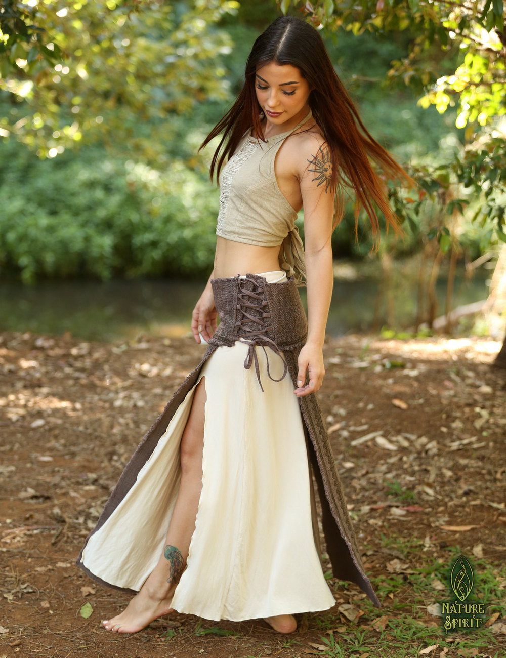 Hand Block Tribal Panel Skirt