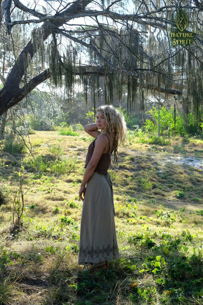 Hand Block Wrap Skirt