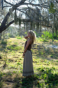 Hand Block Wrap Skirt