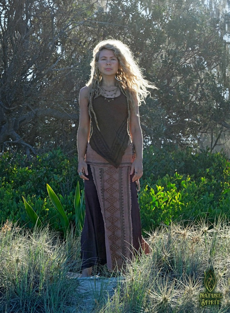 Hand Block Tribal Panel Skirt