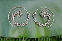 Gaia Brass Spiral Earrings