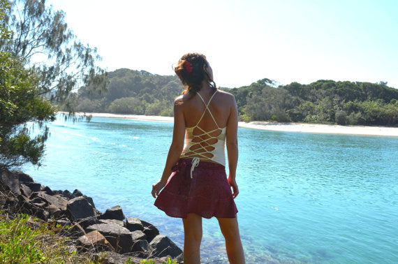 Hand Blocked Wrap Mini Skirt