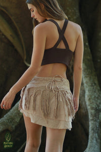 Frayed Mini Pocket Skirt