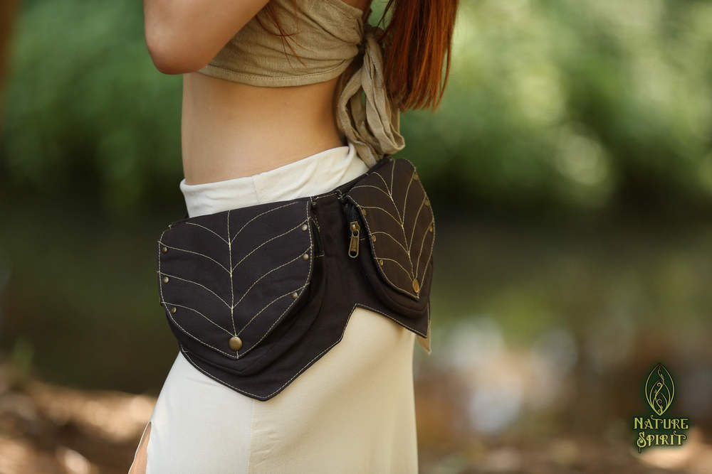 2 Leaf Pixie Pocket Belt - Cotton Canvas - Brown