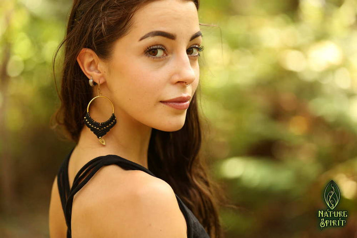 Macrame Earrings - Black