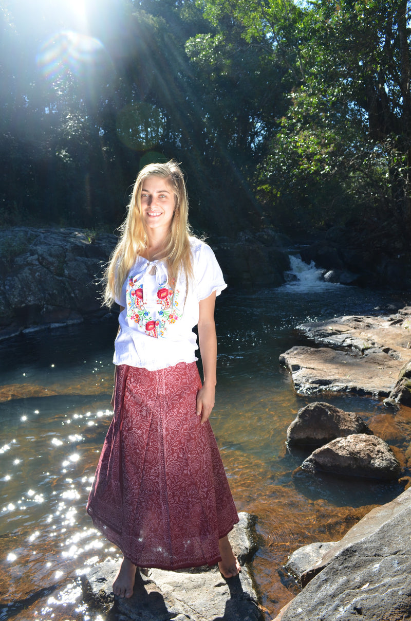 Embroidered Smock Top