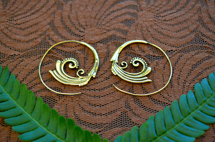 Corolla Brass Earrings