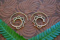 Lotus Spirals - Brass Earrings