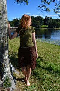 Wanderer Short Sleeved Top - Cowl Neck Hoodie