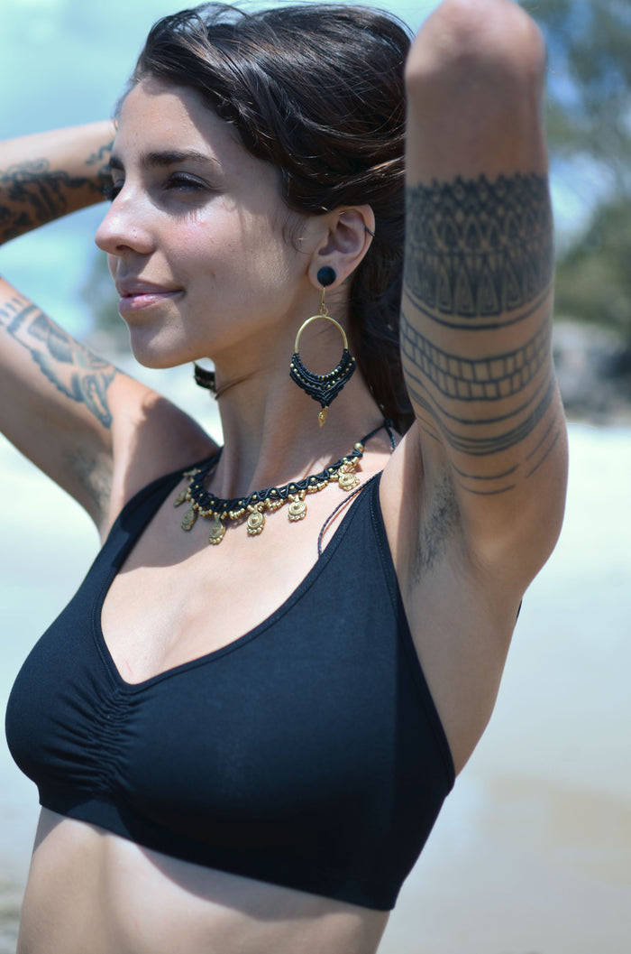 Macrame Necklaces with Brass