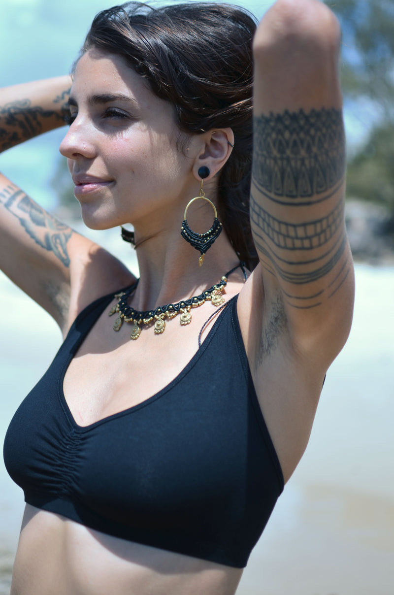 Macrame Necklaces with Brass