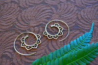 Lotus Spirals - Brass Earrings