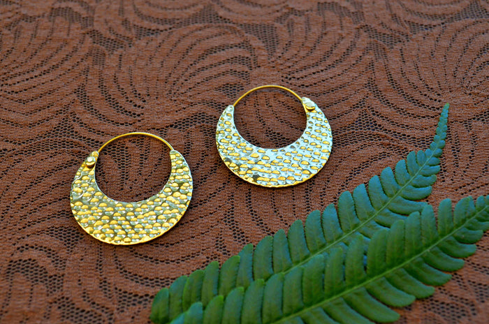 Hammered Brass Earrings