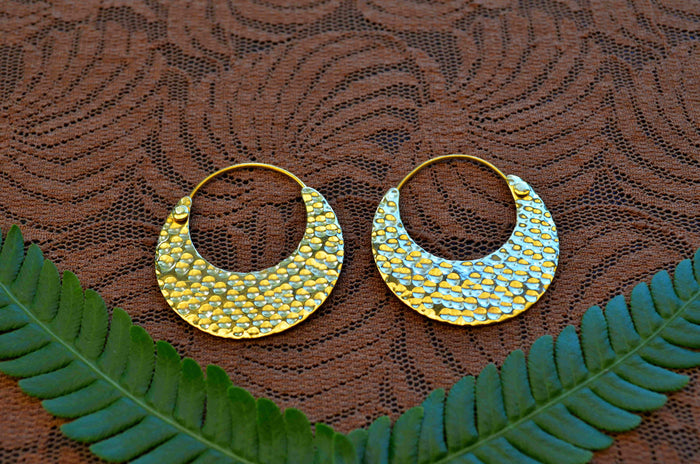 Hammered Brass Earrings