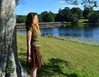 Wanderer Short Sleeved Top - Cowl Neck Hoodie
