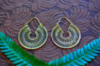 Gypsy Keyhole Brass Earrings