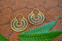 Gypsy Keyhole Brass Earrings