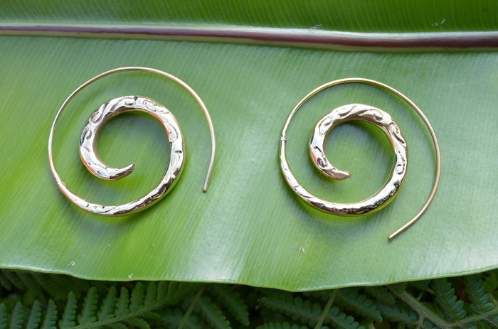 Infinity Brass Spiral Earrings