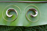 Tribal Spiral Brass Earrings