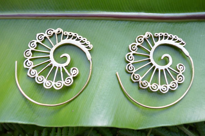 Bird of Paradise Spiral Earrings
