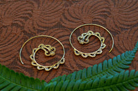 Gaia Brass Spiral Earrings