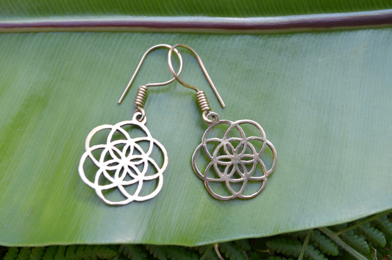 Seed of Life Brass Earrings
