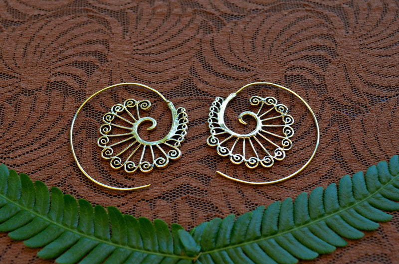 Bird of Paradise Spiral Earrings