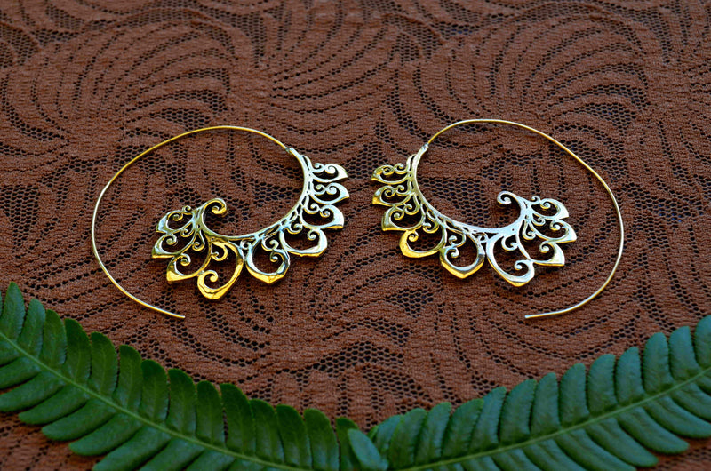 Flame Brass Earrings
