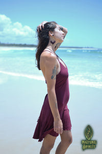 Macrame Earrings - Maroon