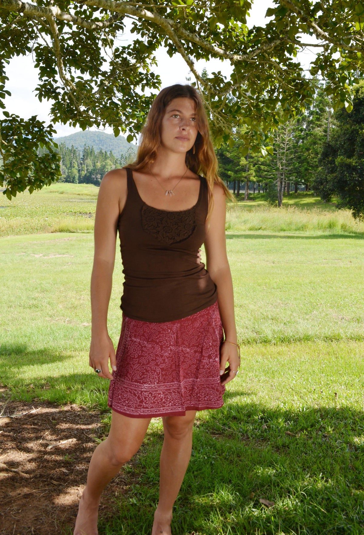 Hand Blocked Wrap Mini Skirt