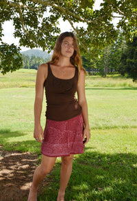 Hand Blocked Wrap Mini Skirt