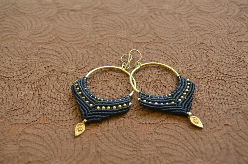 Macrame Earrings - Green