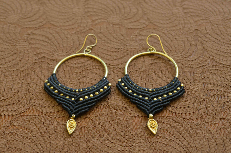 Macrame Earrings - Black