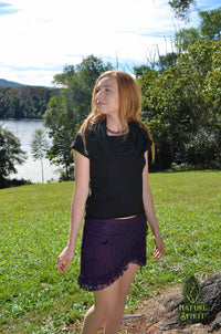 Wanderer Short Sleeved Top - Cowl Neck Hoodie
