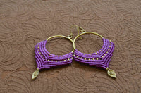 Macrame Earrings - Purple