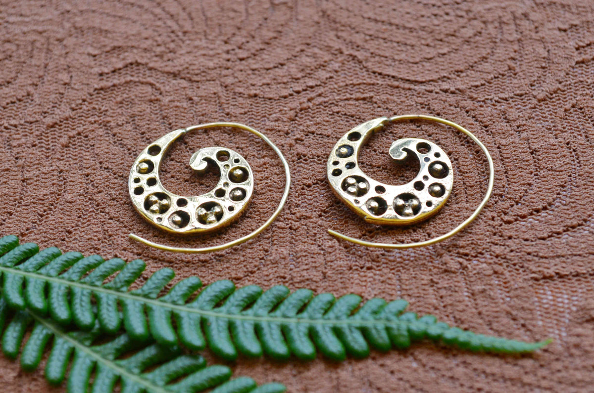 Spiral Brass Earrings