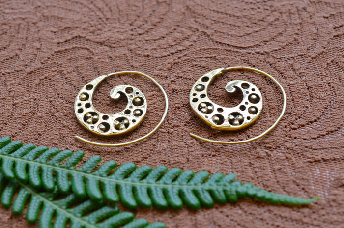 Spiral Brass Earrings