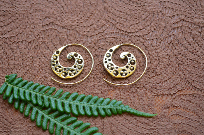 Spiral Brass Earrings