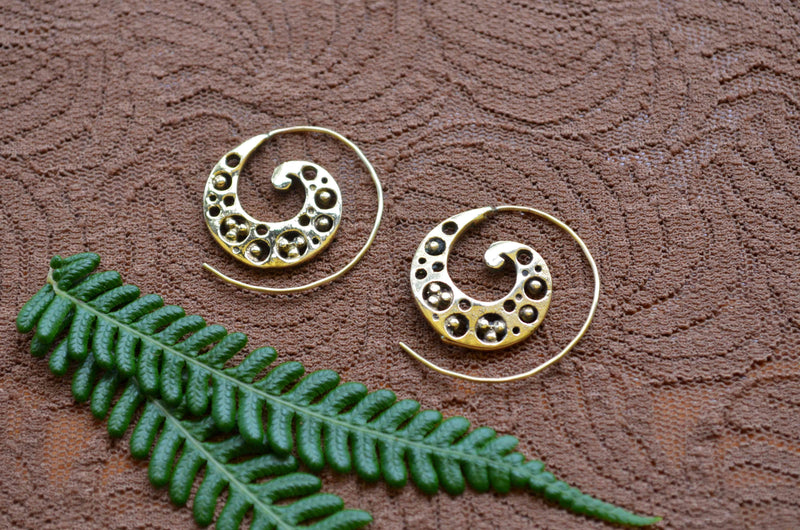 Spiral Brass Earrings