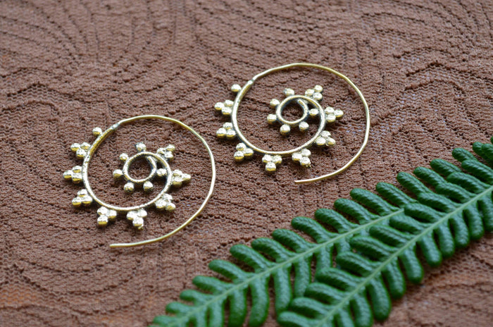 Spiral Brass Earrings