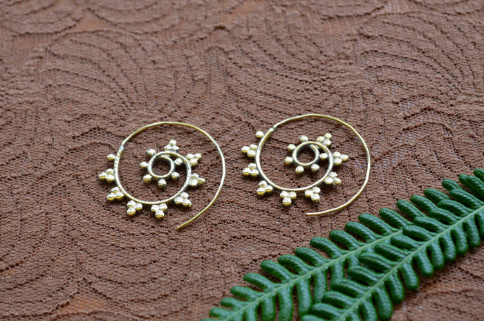 Spiral Brass Earrings