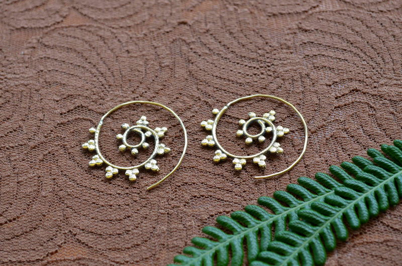 Spiral Brass Earrings