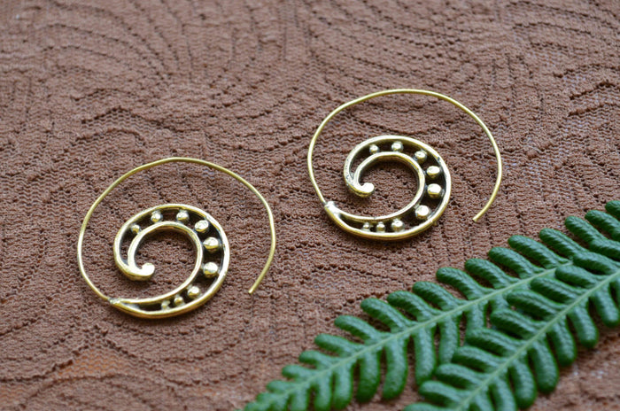 Spiral Brass Earrings