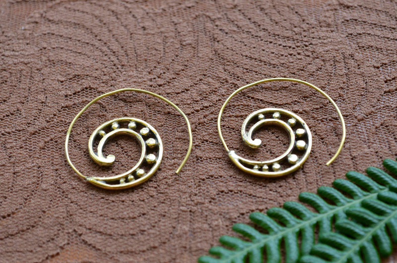 Spiral Brass Earrings
