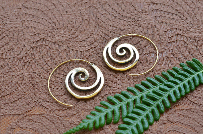 Spiral Brass Earrings