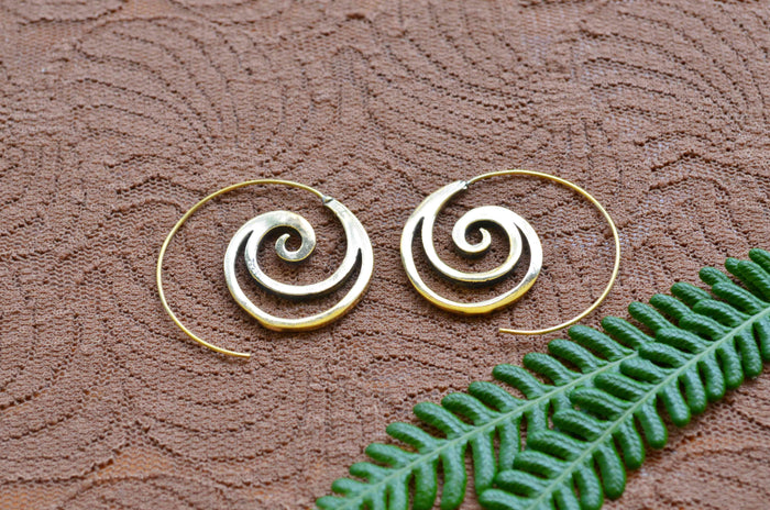 Spiral Brass Earrings