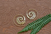 Spiral Brass Earrings